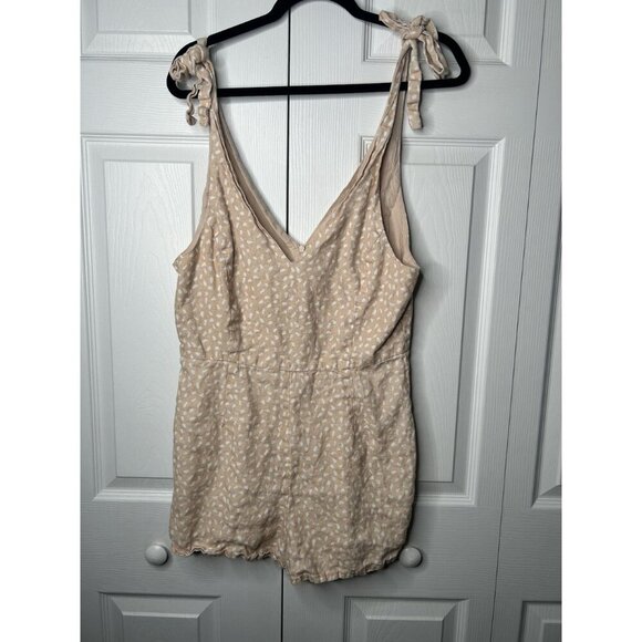 Wish Meet You Pink Printed V-Neck Tie Shoulder Romper Women's Size Medium M - Picture 9 of 9